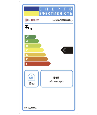 На фото Водонагрівач накопичувальний електричний Hi-therm LUMIA TECH 30 DRY